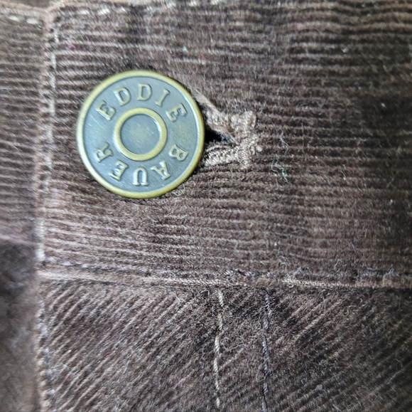Eddie Bauer Brown Corduroy A-Line Skirt Stretch Pockets Preppy - Picture 5 of 9